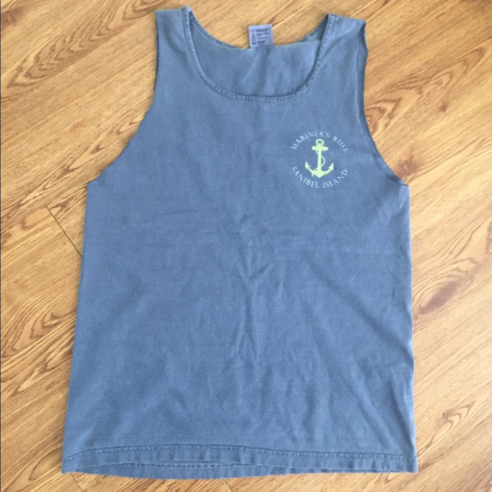 Uniqlo tank top captain is always right stone blue